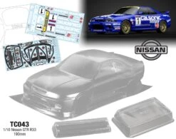 TC043 1/10 Nissan GTR R33 Calsonic, 190mm Tamiya TT01 TT02 HPI Kyosho Drift MST