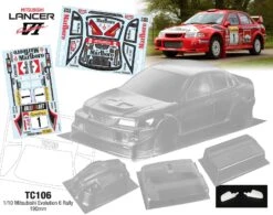 TC106 Mitsubishi Lancer Evolution VI WRC 190mm Tamiya TT01 TT02 HPI Kyosho
