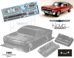 1969 Chevrolet Nova SS, 200mm 258/200mm Tamiya TT01 TT02 HPI KYOSHO
