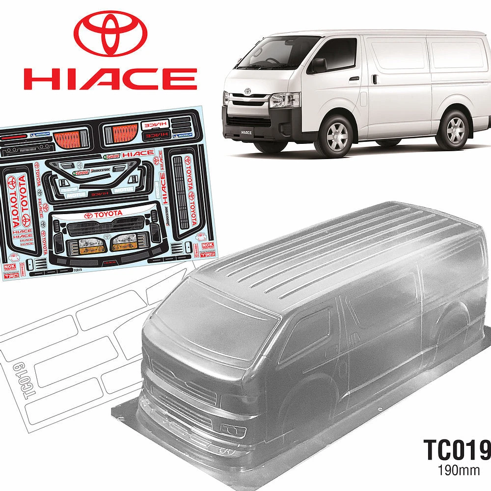 TC019 1/10 Toyota Hiace Tamiya TT01 TT02 190mm 3 TC019 1/10 Toyota Hiace Tamiya TT01 TT02 190mm