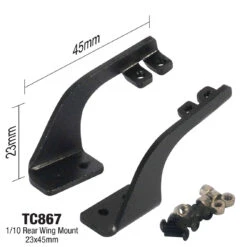 TC867 1/10 Rear Wing Mount, 23x45mm Touring, Drift Tamiya, HPI, Kyosho Body Shell