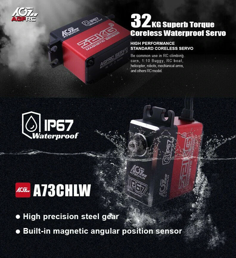 32KG HV AGF-RC A73CHLW Full Metal Case Waterproof Coreless Servo 8 32KG HV AGF-RC A73CHLW Full Metal Case Waterproof Coreless Servo - Image 6