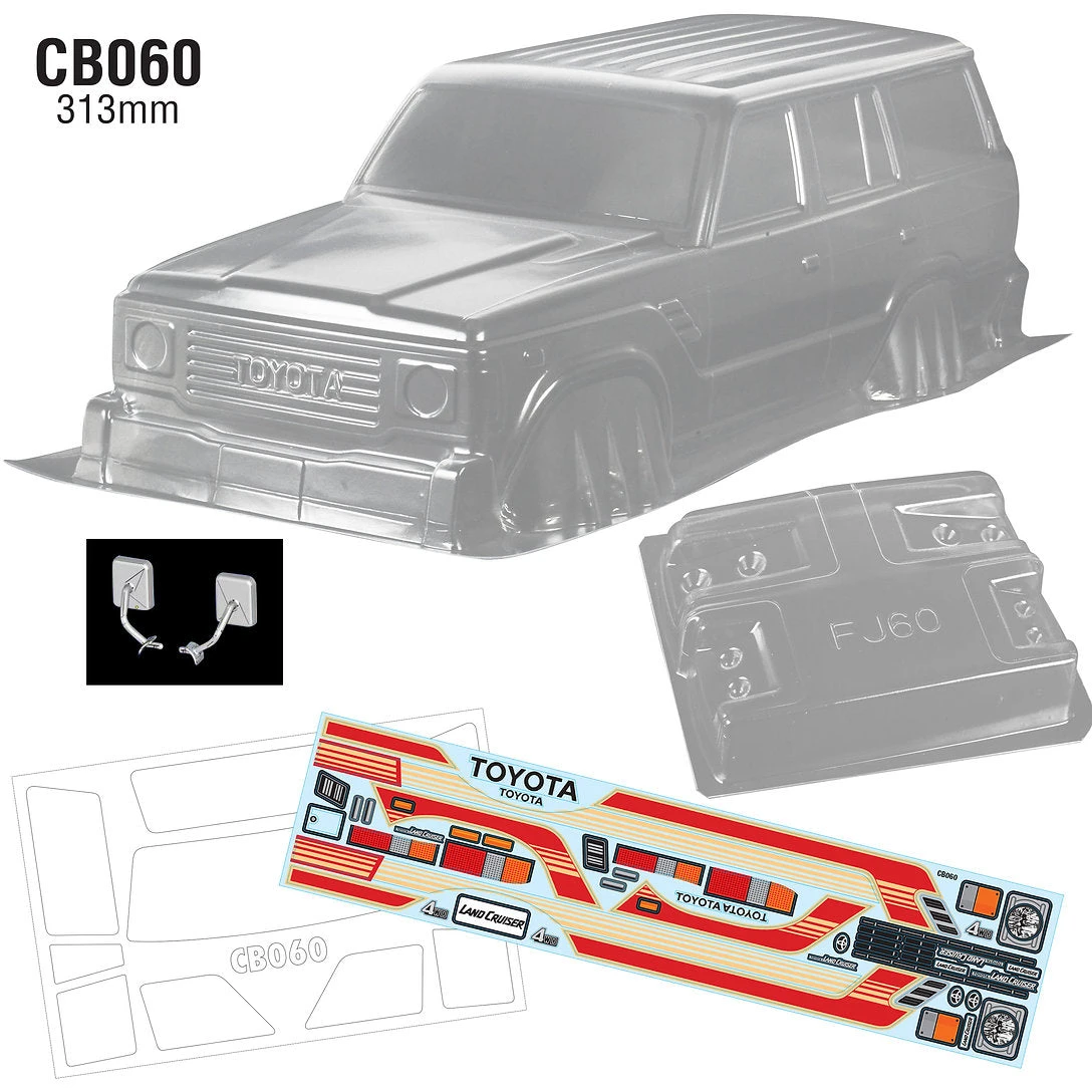 CB060 1/10 Toyota Landcruiser FJ60 Crawler Body, 313mm TRX4 LOSI AXIAL REDCAT HPI 3 CB060 1/10 Toyota Landcruiser FJ60 Crawler Body, 313mm TRX4 LOSI AXIAL REDCAT HPI