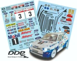 1:10 Ford Escort RS Cosworth Mobil 1 Network Q No 3 Decals Tamiya TT01 TT02