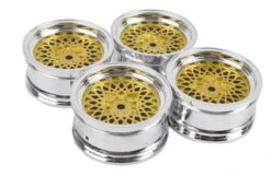BBS Gold And Chrome 3mm Offset 26mm Rc Touring Car Wheels For Tamiya TT01 TT02 HPI Kyosho 12mm Hex Not M Chassis