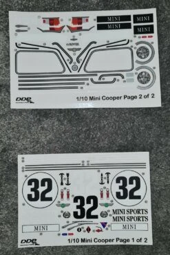 Rover Mini 1/10 Decals Tamiya L&L Models DDP Pre Cut