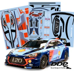 RC 1:10 Hyundai I20 Decals Stickers Tamiya L&L Models DDP Pre Cut Tt01-02